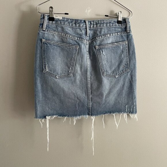 Lovers + Friends Denim Women 27 Campo Wash Distressed Frayed Elijah Mini Skirt - Picture 9 of 16